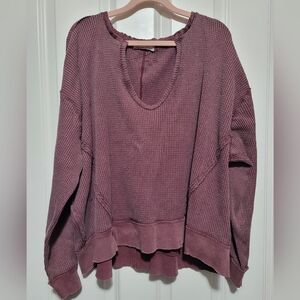 Burgundy Waffle Knit Top